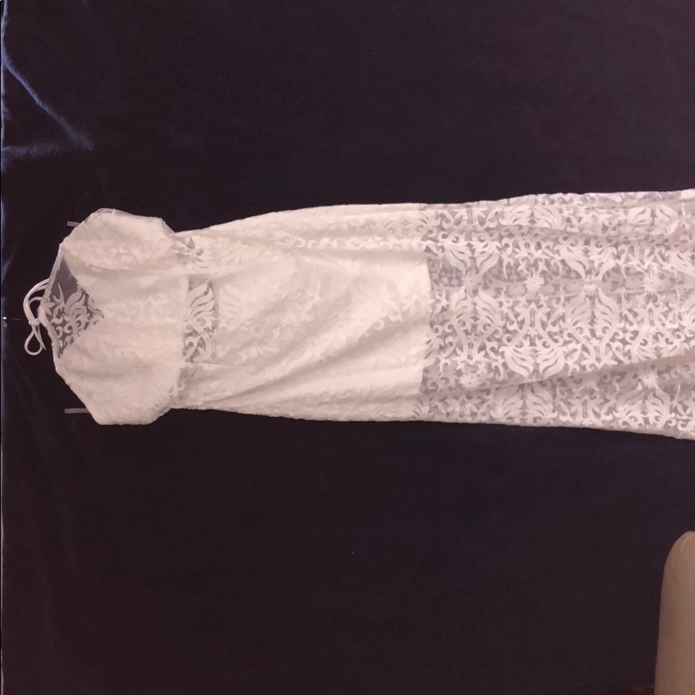 White lace halter dress